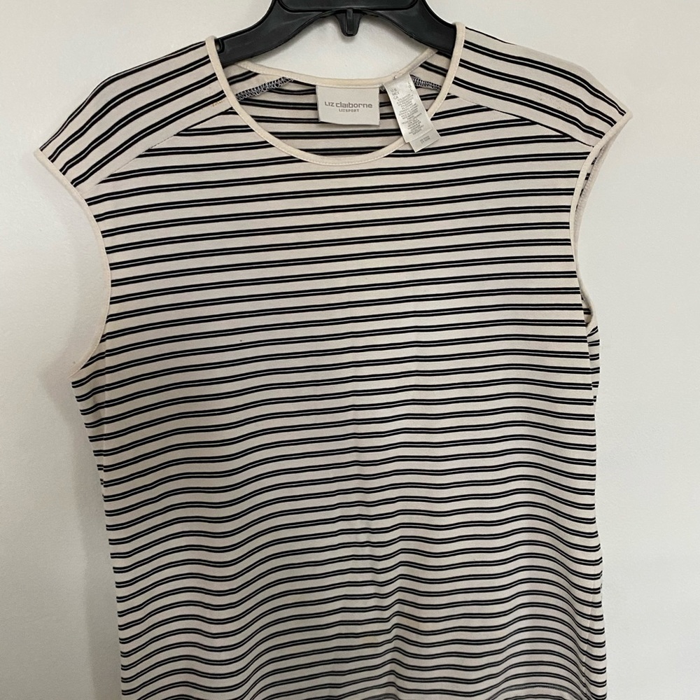 Liz Claiborne Sleeveless Striped Top